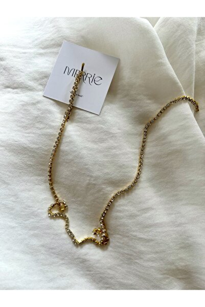 Pearly Handmade Cataramă cu lanț de piatră albă aurie