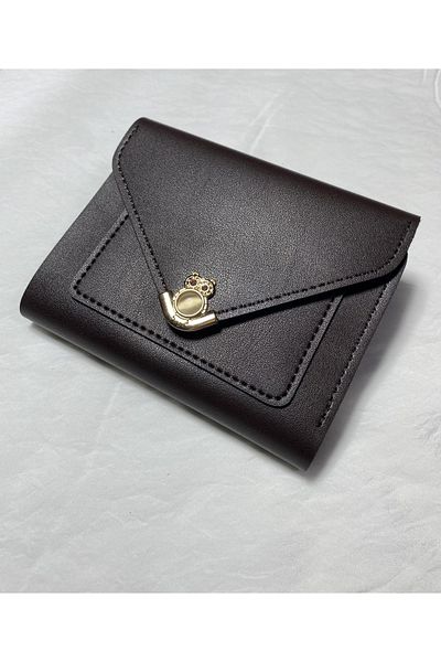 FM Flamingo Modest Owl Detailed Women's Wallet Brown