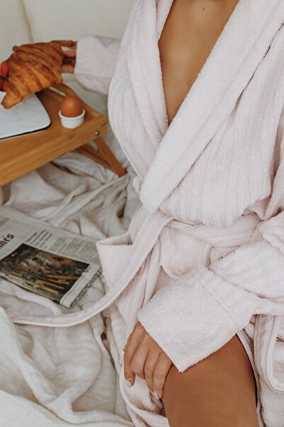CottonTherapy Rib Bornoz Unisex %100 Pamuklu