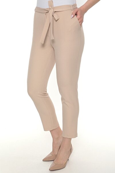 SORALLİNE Γυναικείο παντελόνι με ελαστικό στη μέση με κορδόνια ανοιξιάτικο προϊόν 1696 Μαύρο