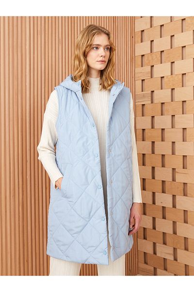 LC Waikiki Hooded Quilted Patterned Women's Puffer Vest