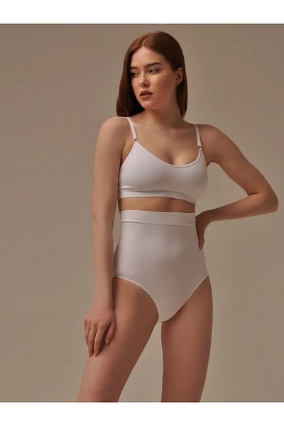 MİSTİRİK Corset de culoare albă pentru slăbire cu talie extra înaltă pentru fermitate postpartum Biloba