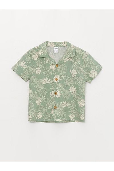 LC Waikiki Short Sleeve Patterned Baby Boy Shirt and Shorts Set of 2