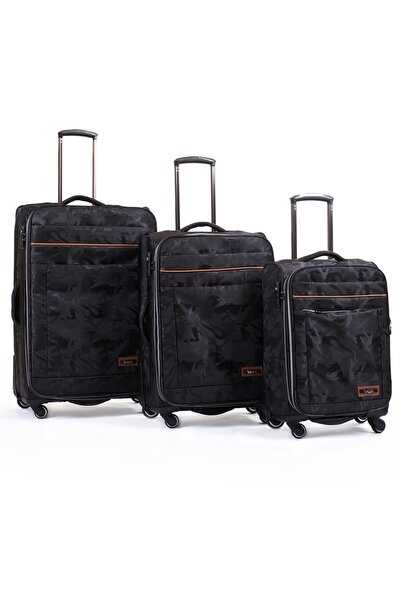 Baggaj Lüx Kumaş Valiz Seti V121