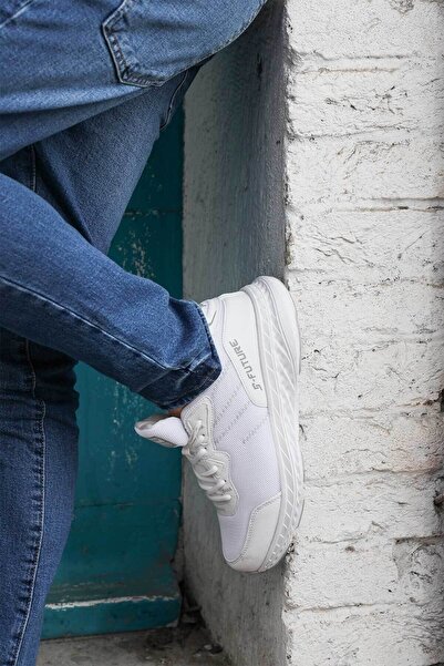 Jump 27401 Beyaz - Gri Yazlık Erkek Günlük Rahat Yürüyüş Sneaker Spor Ayakkabı