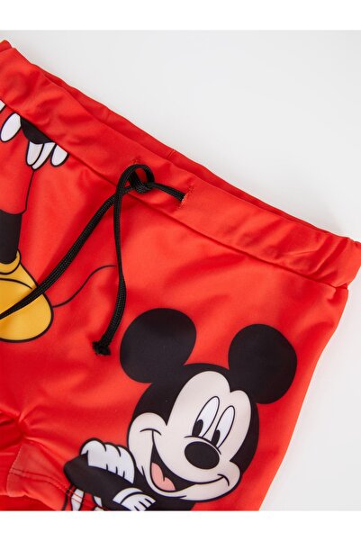 LC Waikiki Chlapecké plavecké šortky s potiskem Mickey Mouse s elastickým pasem