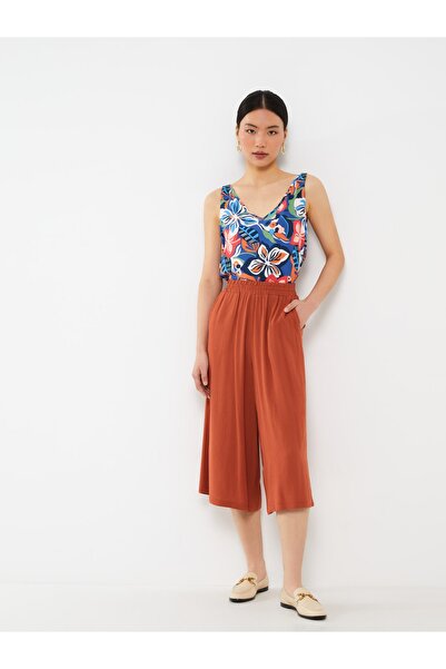 LC Waikiki Beli Lastikli Rahat Kalıp Kadın Capri