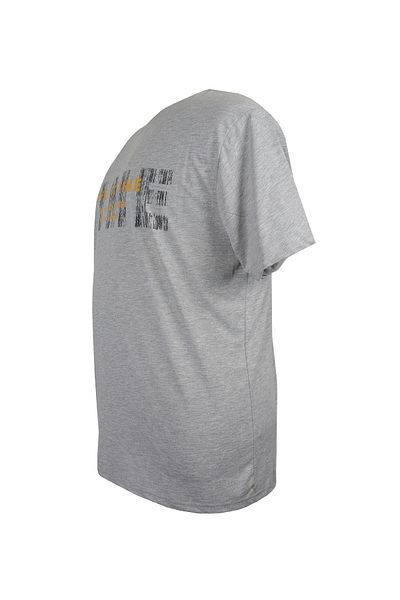 marufshop Ανδρικό μπλουζάκι με στάμπα με λαιμόκοψη σε γκρι χρώμα