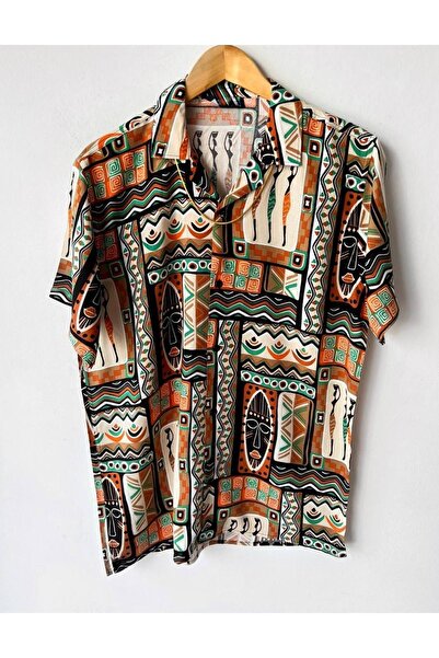 shelby mexico the original Erkek Oversize Yeni Sezon Kısa Kollu Yazlık Viskon Kumaş Gömlek