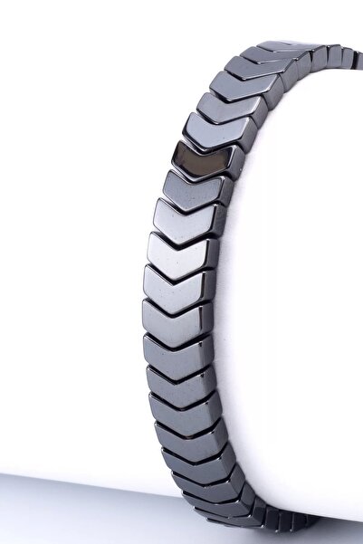 bemy çarşı سوار رقيب مكرامية بلون معدني من الهيماتيت - رمادي