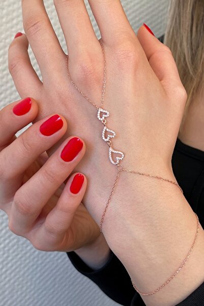 Argentum Concept 925 Ayar Gümüş Rose Kalpler Şahmeran - 45099801