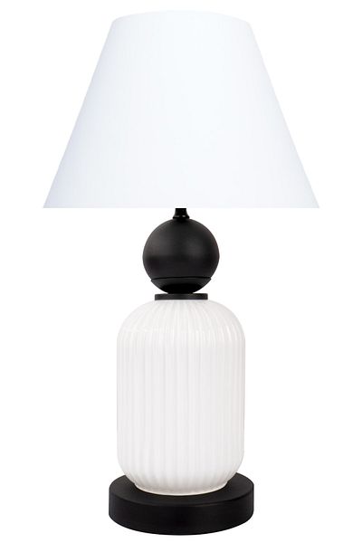 MINIMAL ETICARET VE BILGI TEKNOLOJILERI Lotus Opal Black - White Cone Glass Lampshade
