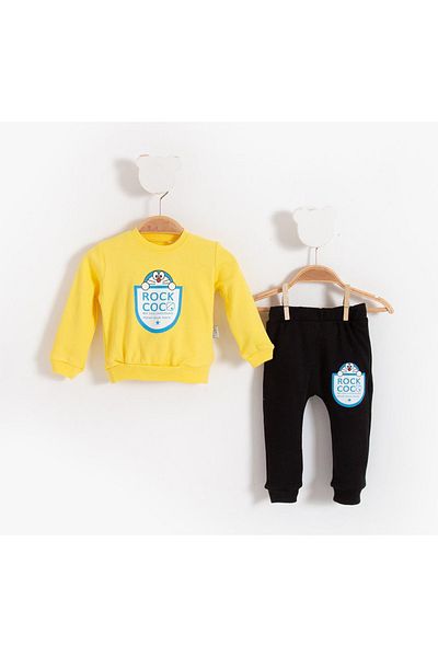 Bubito 2-Piece Baby Bottom and Top Set with Rock Cock Image-yellow