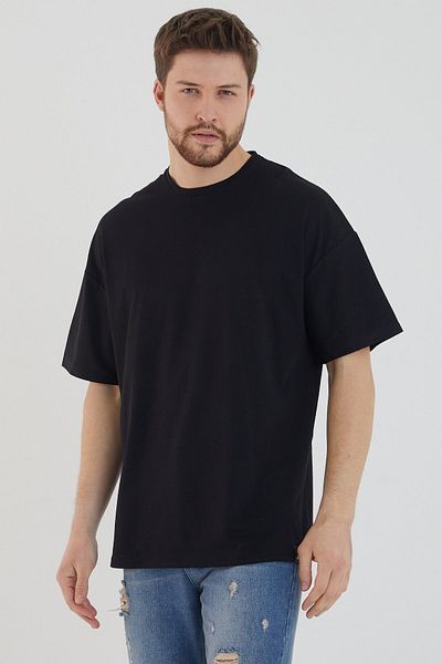 DEEPSENCE Μαύρο Ανδρικό μπλουζάκι Oversize - Blased Angel Back Print