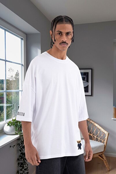 la gizzia Black White Gray King Size Oversized Loose Fit Plus Size T-Shirt