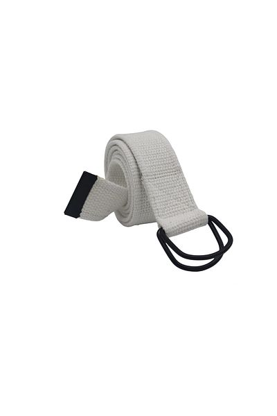 Anatolia Unisex White Black D Buckle Woven Tactical Sport Canvas Cloth Denim Belt