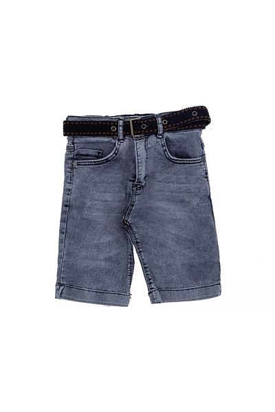 UMKEM Boy's Denim Capri Shorts with Belt Detail 3-12 Years