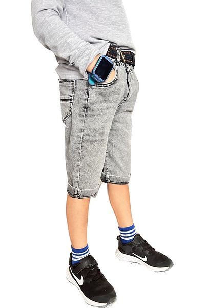 UMKEM Boy's Denim Capri Shorts with Belt Detail 3-12 Years