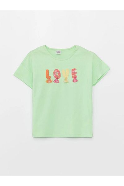 LC Waikiki Lcw Kids Crew nyakú nyomott rövid ujjú lány póló