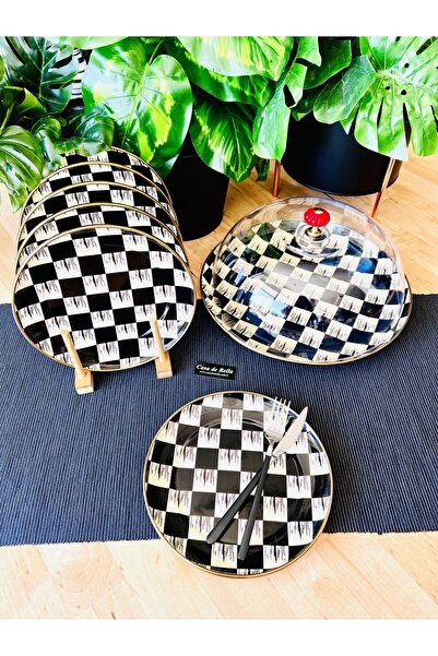 CASA DE BELLA Enameled 8 Piece Cake Dish with Lid