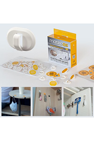 maskeas 48 Adet Çok Amaçlı Asma Aparatı Yapışkanlı Askı