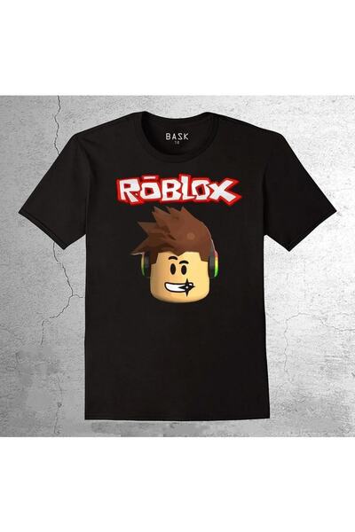 RYO FASHİON Roblox Unisex Short Black Sleeve Kids T-Shirt