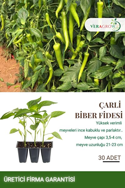 VERAGROW Biolife Fide Çarli Biber Fidesi 30 Adet Kaliteli Fide