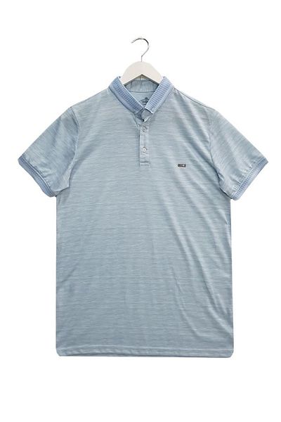 Ercan Ανδρικό μπλουζάκι με κοντό μανίκι Flood Collar Slim Fit-5841