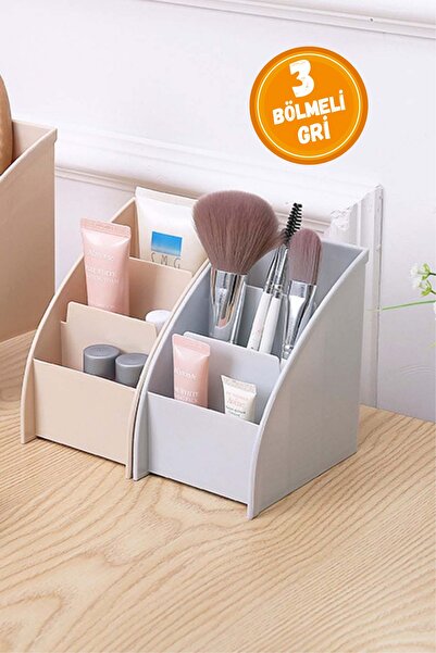 WAPPA Gri Çok Amaçlı Tekli Organizer Seti Takı Makyaj Dikiş Kutusu Masaüstü O...