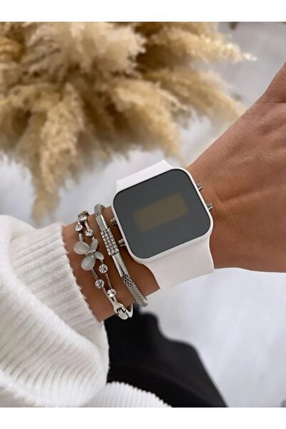 pullmarkt Unisex Led Kol Saati Silikon Kordon