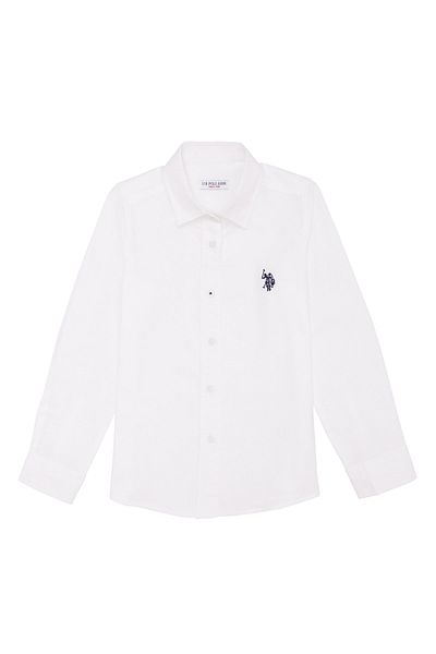 U.S. Polo Assn. Cămașă albă simplă pentru fete Gips023y