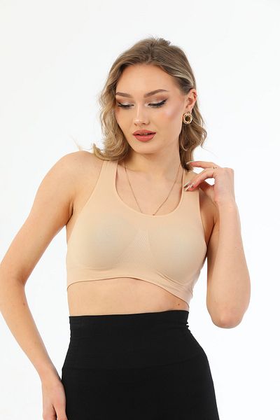 OlaLady Γυναικείο Push-up Gatherer Μαλακό χτενισμένο βαμβακερό αθλητικό Bralet Gatherer Άνετο σουτιέν
