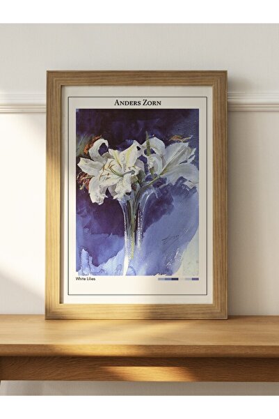Mudi Store Anders Zorn White Lilies Poster Çerçevesiz Sanatsal Ünlü Ressam Du...