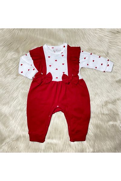 almini New Season 2 Piece Heart Ruffle Girl's Jumpsuit