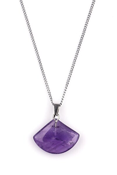 Alibaba Doğaltaş Natural Amethyst Stone Necklace