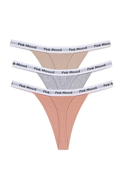 pink mood Pack of 3 Tape Rubber Thongs
