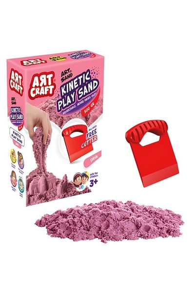 DEDE Pink Kinetic Play Sand with Toy Accessories 500 Gr 03688 (fen03688)