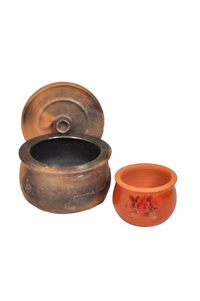 DALĞA Clay Casserole Fire Resistant Black Casserole with Lid 2-3 Persons, Small Size