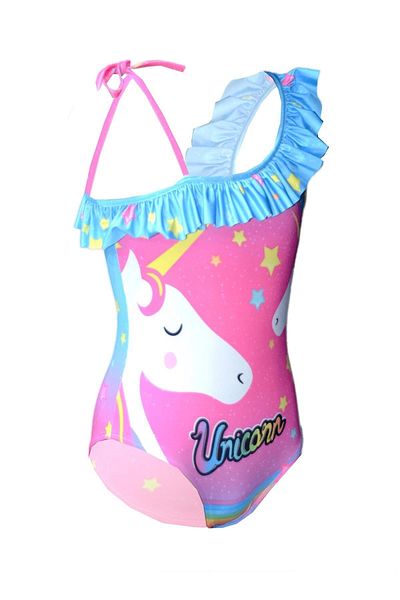 Rs Ramuni Starry Unicorn Patterned Girl's Swimsuit