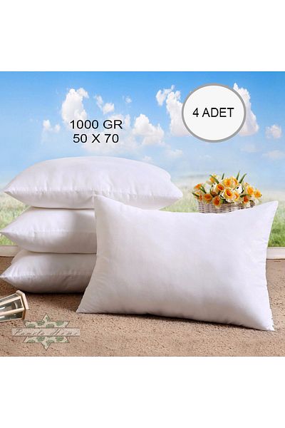 by ballı biocotton Biocotton Antiallergic Microfiber 50x70 Soft Silicone Pillow 1000 Gr Set of 4