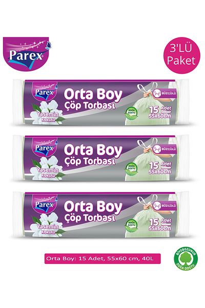 Parex Gathered Jasmine Scented Medium Size 15 Piece 3 Pack