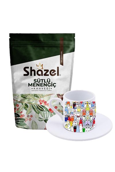 Shazel Menengic Coffee with Milk 200 gr+ Cats Turkish Coffee Cup