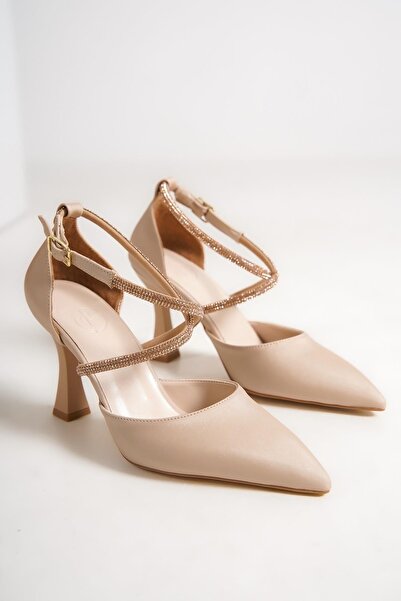 Modabuymus Kalice Nude Stone Stiletto Heeled Evening Dress Shoes