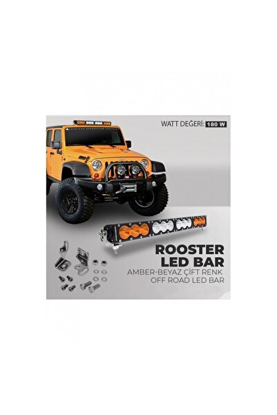 Rooster 180w 80 Cm Tek Sıra Beyaz Kenarı Turuncu Off Road