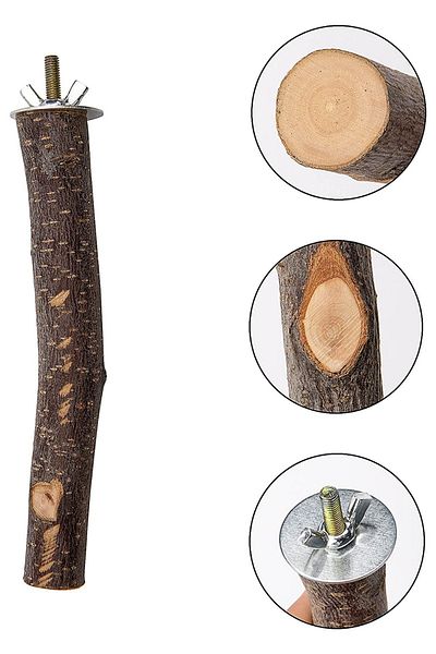 Alyones 5 Pieces Natural Wooden Bird Perches for Parrot - Wooden Bird Parrot Stand