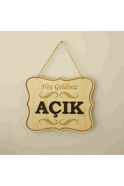 Farklı Hediyelik فتح مغلق ورقة مكتوبة الخشب النقش متجر الباب التوجيه