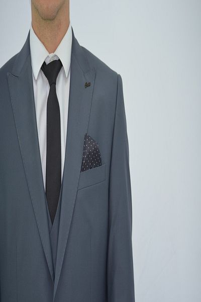 Presto Men's Slimfit Suit with Vest 6 Drop Gray-583-075