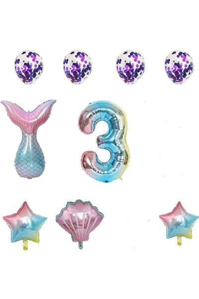 Bkmc بالونات حورية البحر بألوان قوس قزح لعمر 3 سنوات، مستلزمات حفلات أعياد ال...