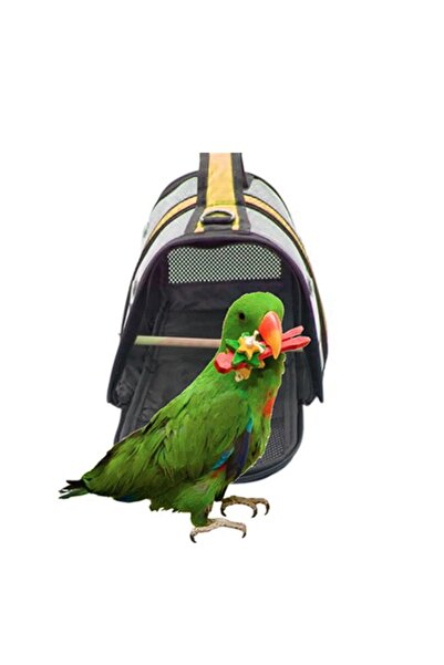 AlaPet Cennet Papağanı Taşıma Çantası (tünekli) Royal Capitano Sarı Kuş Taşıma Çantası (30cmx22cmx21cm)