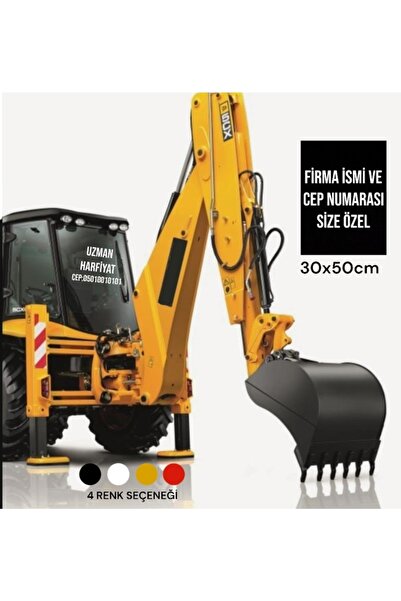 EYBA STİCKER Kepçe Eskavatör Kamyon Traktör Forklift Kurtarıcı Yazısı Cep Işyeri